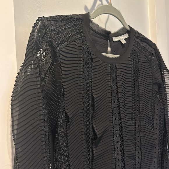 Daniel Rainn Tops - Flat-ruffled black tunic - size XS